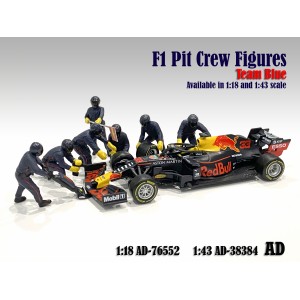 AD-76552 1:18 F1 Pit Crew Figure - Set Team Blue (Set 1)